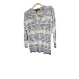 WHBM V-neck stripe pullover